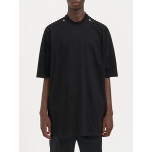 RICK OWENS Cotton Shoulder Button T-Shirt Men BLACK T-Shirts